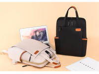 Mochila De trabajo simple para mujer, bolso de mano para ordenador portátil, mochila de hombro ligera informal, mochila de viaje de gran capacidad con cinturón de equipaje - details 6