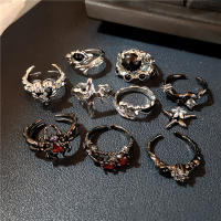 Anillos Góticos Vintage de Rosa Para Parejas Acero Inoxidable Apertura Irregular Joyería Y2k - details 1