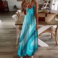 Vestido largo casual con cuello en V para mujer, moda de verano - details 3