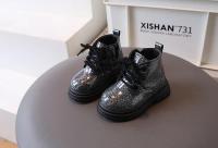 Kids Boots for Girl Fashion Korean Style Breathable Children Short Ankle Boots Non-slip Glitter Thick Bottom Girls Leather Boots - details 3