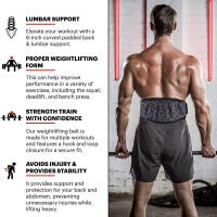 Tcare Cinturón de Levantamiento de Pesas Soporte para Cintura y Espalda para Hombres y Mujeres - details 3