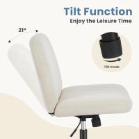 Silla de Oficina Moderna Ajustable Estilo Cruzado de Piernas Ancha sin Brazos - details 8