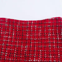 TRAFZA-Conjunto de 2 piezas para mujer, chaqueta con textura roja, solapa de bolsillo de botonadura única, abrigo y culotte con cremallera lateral de cintura alta - details 17