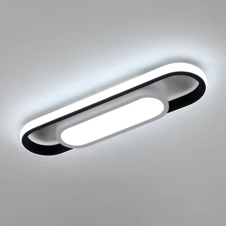 Lámpara de techo LED moderna Diseño ovalado Luz fría de 6000K Ideal para sala, dormitorio, comedor, oficina - 1