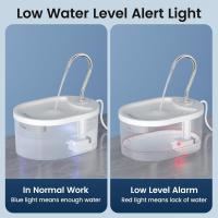 Fuente de agua para gatos, fuente para gatos de 100 oz/3 L, fuentes de agua para mascotas súper silenciosas para gatos de interior, luz LED de alarma de nivel de agua, fuente para gatos con grifo con bomba silenciosa para gatos y perros, sin BPA, fácil de - details 3