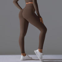 Hamidou-Pantalones deportivos de Yoga para mujer, mallas de cintura alta y caderas ajustadas, glúteos de melocotón, pantalones de Yoga desnudos de cintura alta - details 91