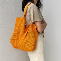 Bolso tejido hueco informal de gran capacidad, bolso de mano tejido para playa, bolso de mano de estilo perezoso, bolso trenzado para axila para mujer y niña - details 14