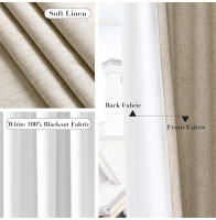 Cortinas de salón con efecto lino, cortina translúcida, decoración moderna para el hogar para dormitorio, comedor y estudio. - details 2