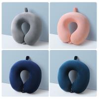 Almohada portátil de viaje en forma de U de doble cara con bolsa de almacenamiento, cojín de soporte para el cuello, cómodo Protector de cuello lavable para dormir - details 9