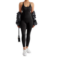 Mono ajustado para mujer, mono deportivo informal para todas las estaciones, ropa deportiva ajustada sin mangas, mono todo en uno, ropa para mujer - details 5