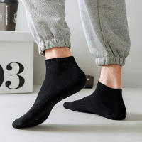 Calcetines deportivos tobilleros para hombre, medias transpirables de corte bajo, de algodón, suaves, informales, 5 pares - details 5