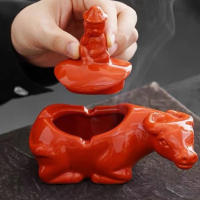 Adorno De Mesa Cerámico Rana Verde Ashtray Figura De Té Accesorio De Interiores Para El Hogar Decoración De Escritorio - details 10
