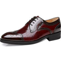 Brock en relieve oxfords zapatos de cuero para hombre - details 15