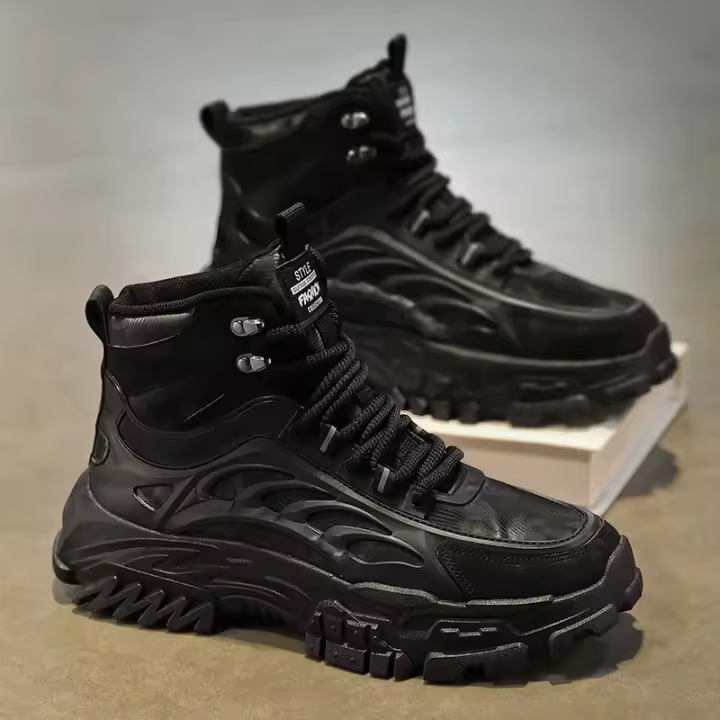 Botas de Plataforma de Alta Puntura para Hombres Zapatos de Trabajo de Moda Otoño 2024 - 1