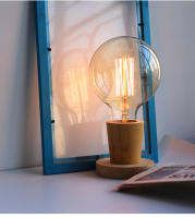 Lámpara de mesa de madera para sala de estar y dormitorio, luz de mesa con Base de madera E27, estilo Retro moderno, con enchufe europeo - details 6