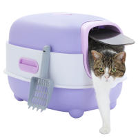 Caja de Arena Plegable Grande con Tapa, cajón y Pala para Gatos, Diseño de Diamante, Fácil de usar - details 31