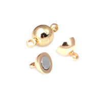 6 juegos de 5MM, 6MM, 8MM, 10MM, 18K, Color dorado, latón, bola ovalada/redonda, collar magnético, pulseras, cierres de conexión, suministros para fabricación de joyas - details 13