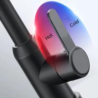 Grifo de fregadero de baño negro mate con caño giratorio de 360 °, mango único, orificio extendido con drenaje emergente de Metal - details 3