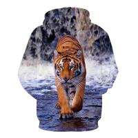 Sudadera con capucha informal para hombres y niños, con impresión digital 3D de tigre arcoíris, nueva - details 17