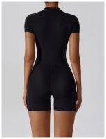 Traje de Yoga para Mujeres Mono con Cierre de Cremallera Manga Corta Gimnasio Push Up Ropa de Entrenamiento Fitness Bodysuit Sportswear Jumpsuits Material Exterior de Nylon Adecuado para Primavera/Verano - details 22