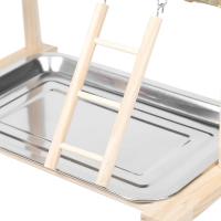 Juguetes de madera para loros, soporte de escritorio para pájaros, percha Natural para mesa, patio de juegos, periquito, Oficina - details 2