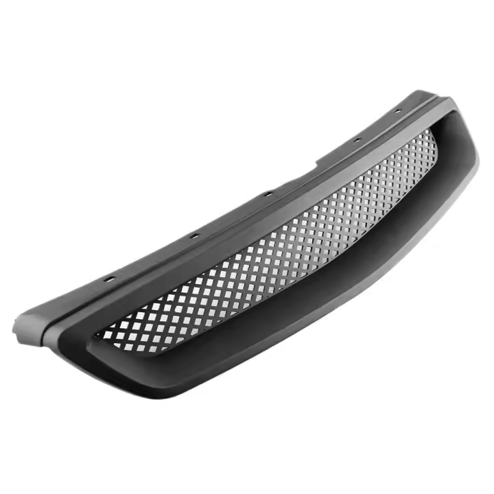 Rejilla de carreras de parachoques de malla para capó de motor delantero negro mate para Honda Civic EK CX DX EX HX LX tipo R 1999-2000 - 1
