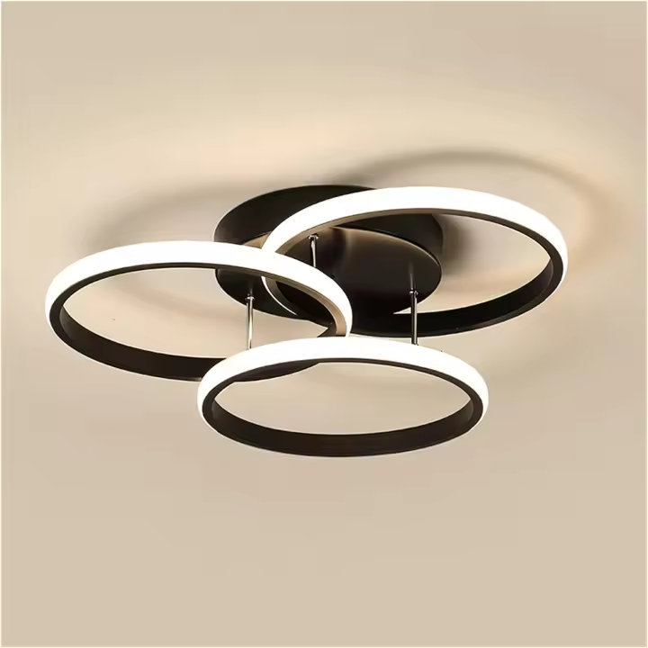 Goeco Lámpara de techo de aluminio con tres LED redondos Luz cálida 3000K 40W - 1