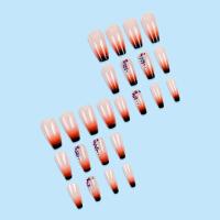 24 Piezas de Uñas Falso Uñas Largas de Ballet en Rojo Negro Puntras de Diamante Set Completo - details 4