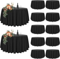 Mantel redondo blanco de 12 piezas, mantel redondo de 90 pulgadas de poliéster, manteles blancos para mesas redondas, resistente al agua y a las manchas - details 6