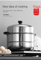 Olla vaporera multiusos de 2 capas con rejilla de vapor, doble caldera, utensilios de cocina de acero inoxidable, olla humeante para sopa espesa - details 6
