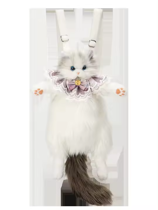 Muñeca muñeca de tela de felpa juguete cumpleañera explosión de la misma mochila de gato ragdoll simulada bolsa de gato gordito - 1
