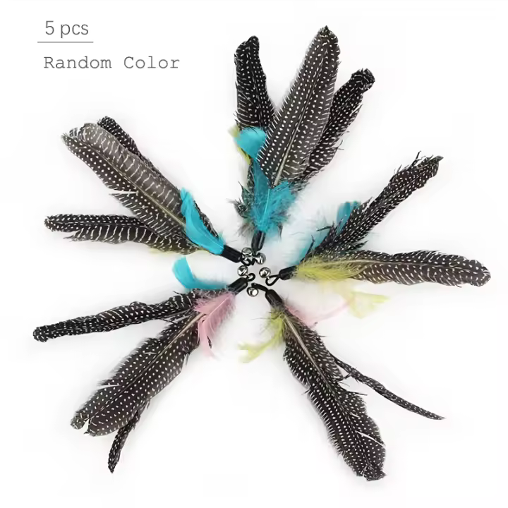 Juguetes de Estimulador de Gatos 5pcs Cuerda de Atrapar con Pluma de Pavo Real - 1