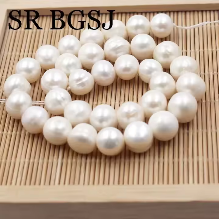 Cuentas de Perla Blanca Frescas Naturales A+ Cuentas Redondas Irregulares para Accesorios de Joyería DIY Certificado CE - 1