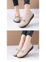 Zapatos de mujer de primavera nuevo estilo Mocasines de cuero genuino, punta redonda, planos, antideslizantes, suela suave Comodidad individual para mujeres de edad media y mayor - details 9