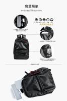 Mochila de viaje de cuero PU para hombre, morral escolar de negocios de color sólido, a la moda, novedad de 2022 - details 2