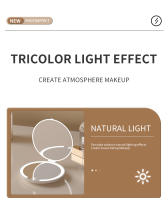 Espejo de maquillaje LED, espejo plegable portátil, espejo de maquillaje portátil, mini espejo de viaje con carga - details 3