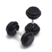 Pendientes colgantes de plata para hombre y mujer, aretes de pluma, 2 piezas, 16G, color negro, estilo Punk, gótico - details 2