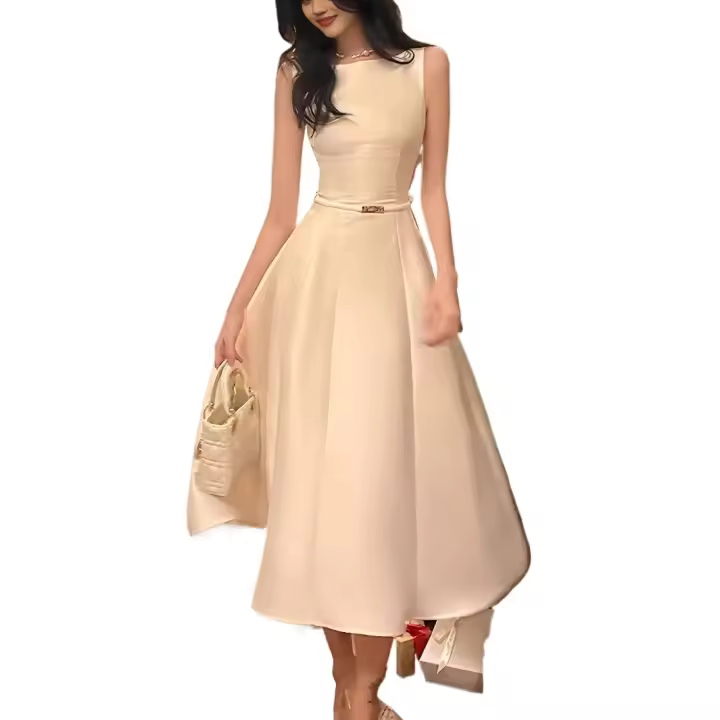 Regalo de cumpleaños, diseño de alta gama, vestido blanco francés certificado, banquete, heredera rica, vestido ceñido a la cintura para mujer - 1