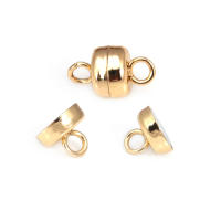 Cierre magnético de latón color oro de 18 quilates, cilíndrico ovalado, en forma de corazón, para collares y pulseras, accesorios para la fabricación de joyas. - details 18