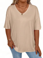 Camiseta de manga corta para mujer, ropa de talla grande, Tops informales a la moda - details 3