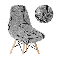 Funda de silla de concha de Color sólido, fundas elásticas baratas para sillas con respaldo corto, fundas de asiento de comedor impresas para el hogar, Bar, Hotel, fiesta y banquete - details 16
