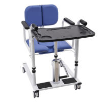 Elevador hidráulico de pacientes para el hogar, silla de ruedas portátil de transporte, ayuda de transferencia para ancianos Acero sin costuras, esponja, PU, madera - details 2