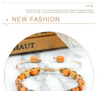 Pulsera con cuentas de piedra Natural del emperador bohemio para mujeres y hombres, brazalete ajustable hecho a mano, cuerda trenzada, regalos de joyería de moda para Yoga - details 2