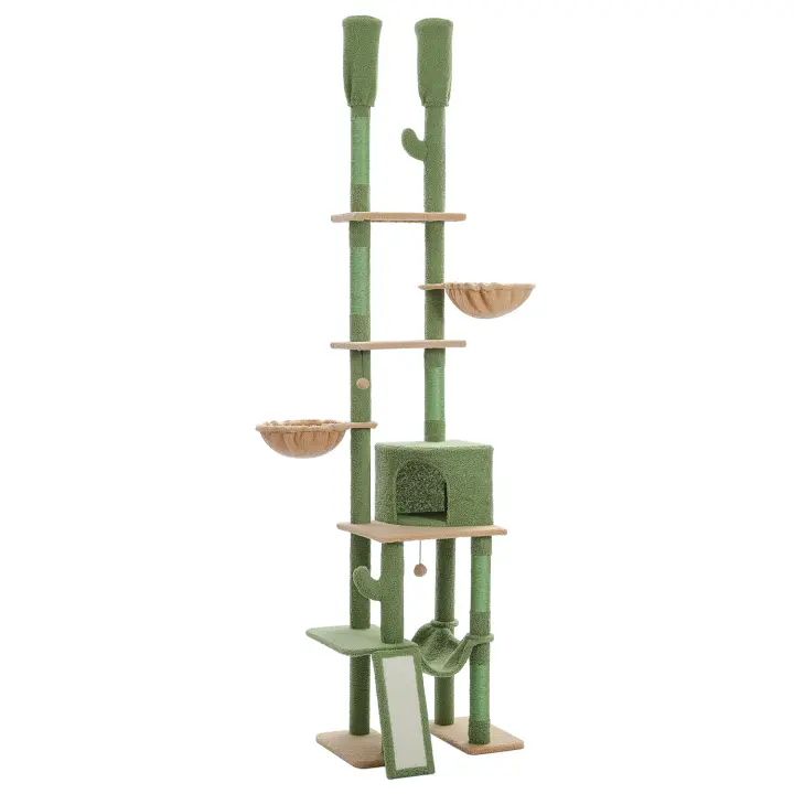 Árbol Rascador para Gatos de la marca PAWZ Road con altura ajustable de 216-285 cm para juegos al aire libre en China apto para todas las razas de gatos - 1