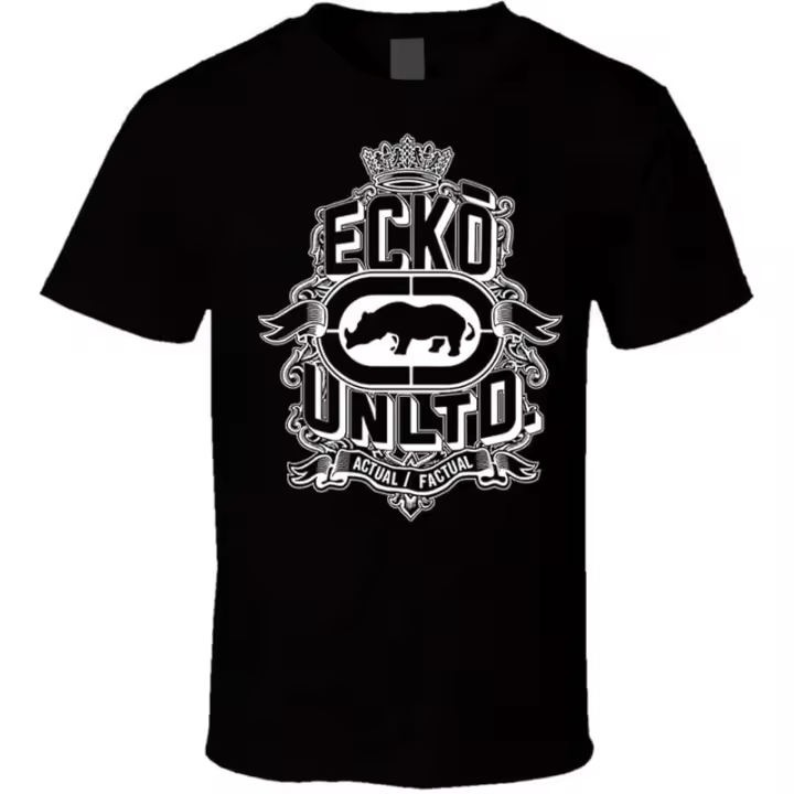 Ecko Unltd Camiseta negra para hombre con logotipo de rinoceronte, Est. 1972 - 1