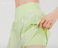 Pantalones cortos transpirables de doble capa para mujer, shorts de fitness de secado rápido, pantalones cortos de yoga, pantalones de entrenamiento, 2 en 1 - details 1