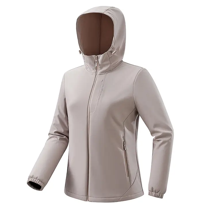 LNGXO Chaqueta de Piedra Blanca para Mujer Impermeable Cálida de Invierno Cierre de Cremallera - 1