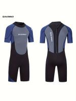 Traje de neopreno de una pieza para hombre, cálido, a prueba de frío, protección solar, manga corta, traje de neopreno para hombre - details 3