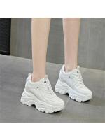 Cuero genuino Casual cómodo transpirable 9CM primavera otoño plataforma cuña alta marca zapatillas gruesas señoras moda zapatos para caminar - details 4