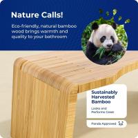 Taburete plegable de bambú para inodoro – Taburete de baño plegable de 7 pulgadas para niños y adultos, color marrón - details 2